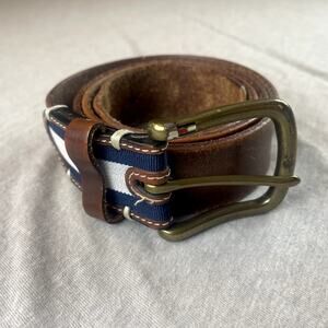 Vintage Tommy Hilfiger Men's Brown Leather Belt 90s 35-39" L 90s Y2K